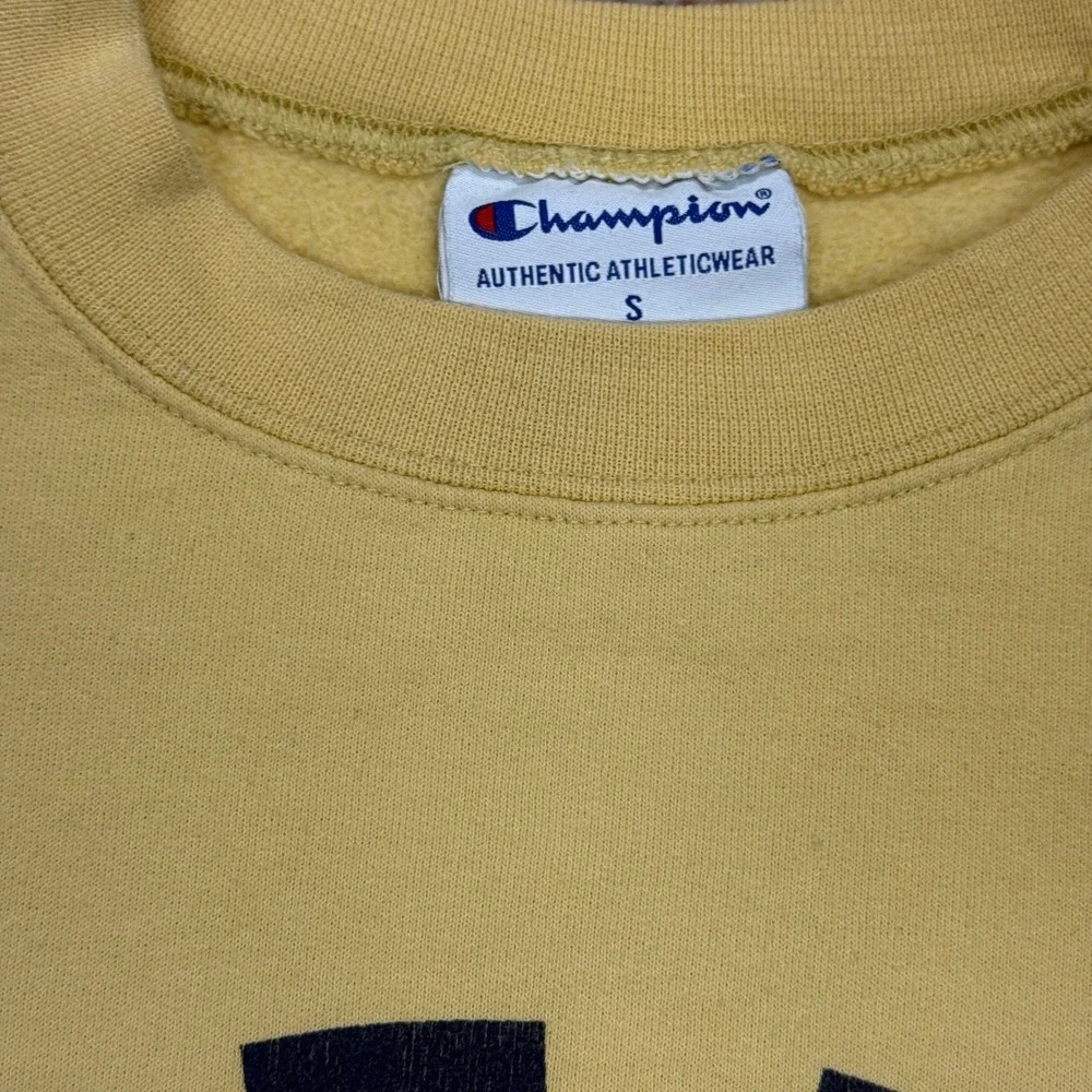 Champion Notre Dame Fighting Irish University Crew Sweatshirt Yellow Sze S FLAWS